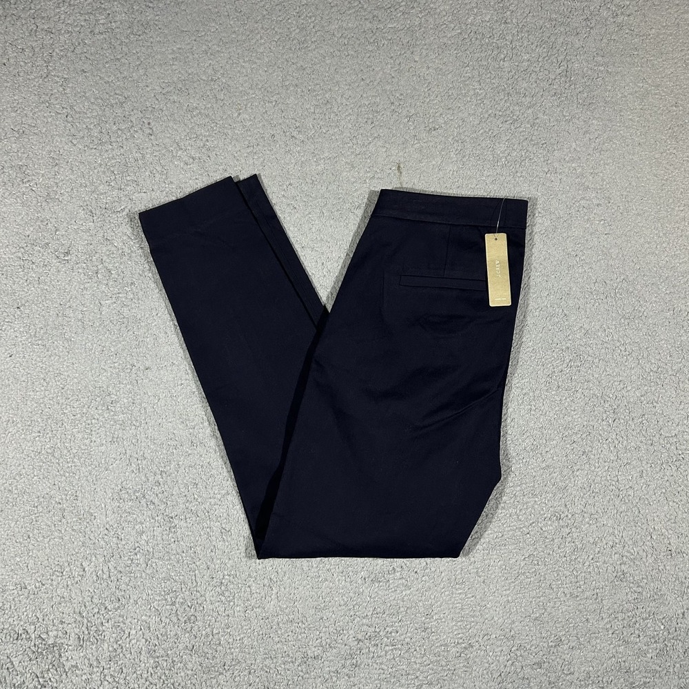 J. Crew Martie Pants Womens 2 Navy Blue Slim Trousers Work B8521 NWT
